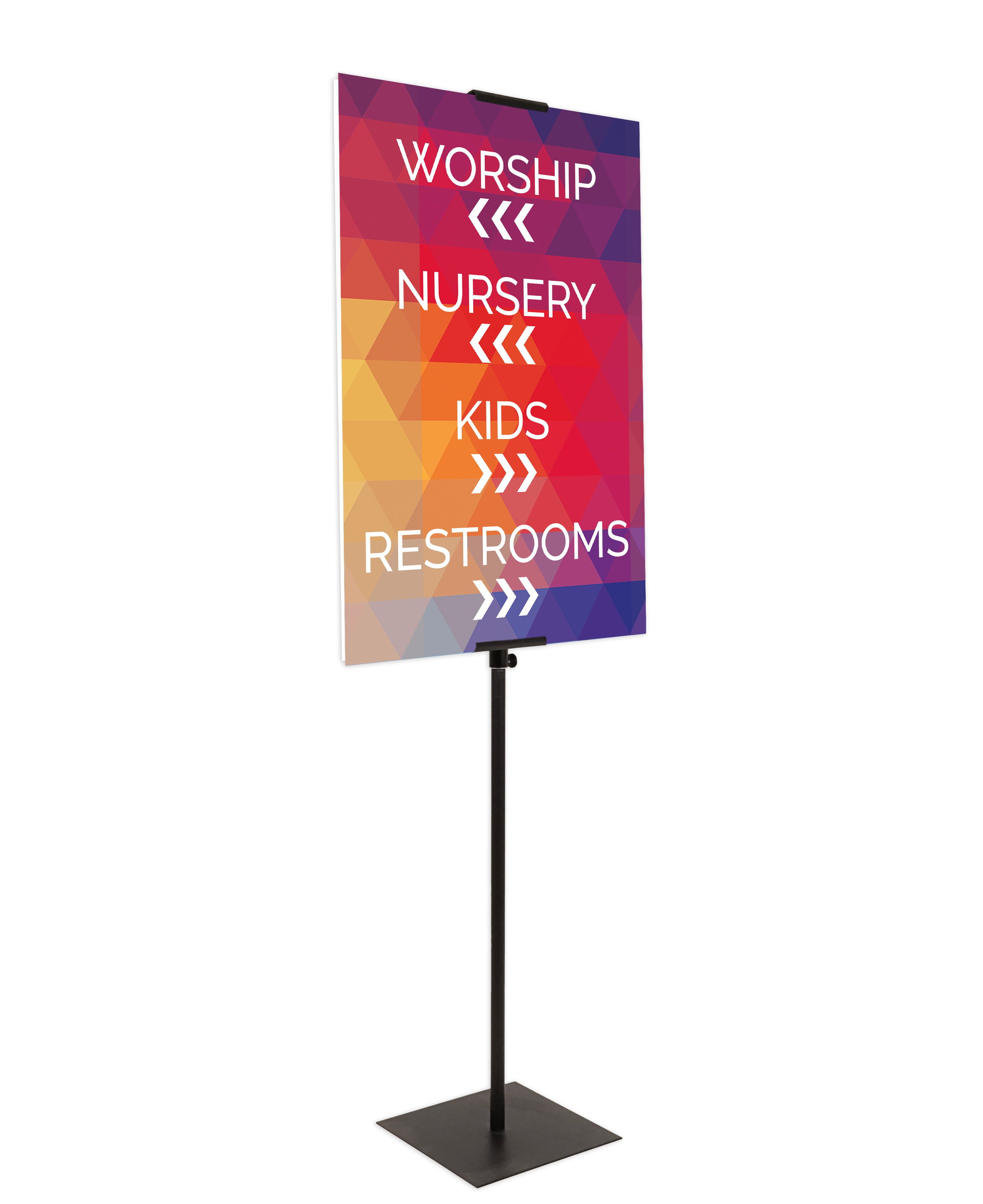 Rigid Signs, Directional, Black White Directional, 34.5 x 34.5 3