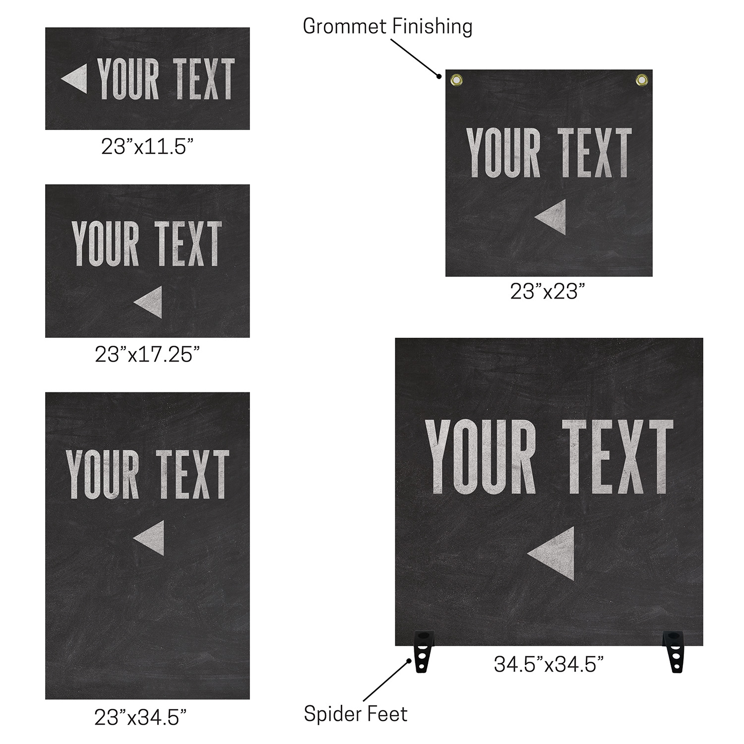 Rigid Signs, Black White Your Text, 23 x 17.25 2