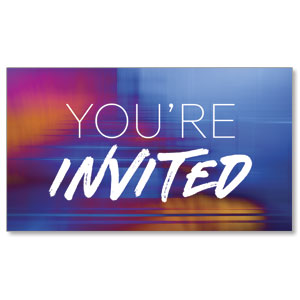 Colorful Blur You're Invited 2" x 3.5" Flat Invite