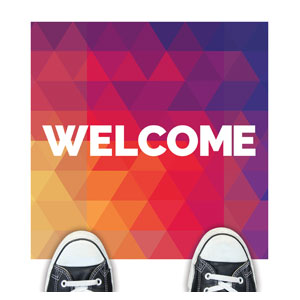 Geometric Bold Welcome Floor Stickers