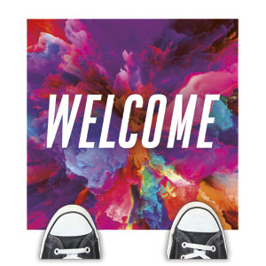 Color Smoke Welcome Floor Stickers