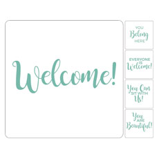 Turquoise Script Welcome Set Hand Held 