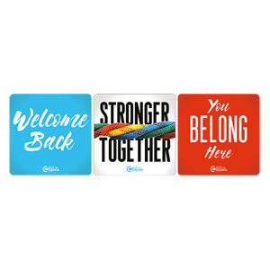 BTCS Stronger Together Welcome Set Square Handheld Signs