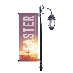 Easter Sunrise Cross Light Pole Banners