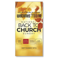 Back to Church Welcomes You Orange Leaves 