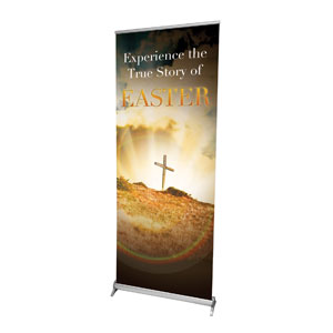 True Story Easter 2'7" x 6'7"  Vinyl Banner