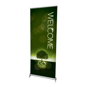 Deeper Roots Welcome 2'7" x 6'7"  Vinyl Banner