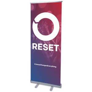 Reset 2'7" x 6'7"  Vinyl Banner