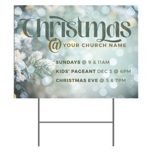 Christmas At Green Bokeh 18"x24" YardSigns