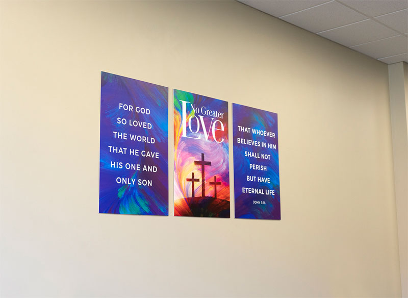 Wall Art, Easter, Back to Church Easter Triptych, 23 x 34.5 3