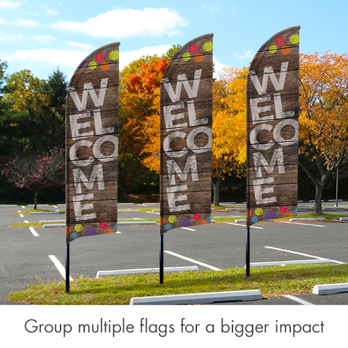 Banners, Summer - General, Color Stripes Welcome, 2' x 8.5' 2