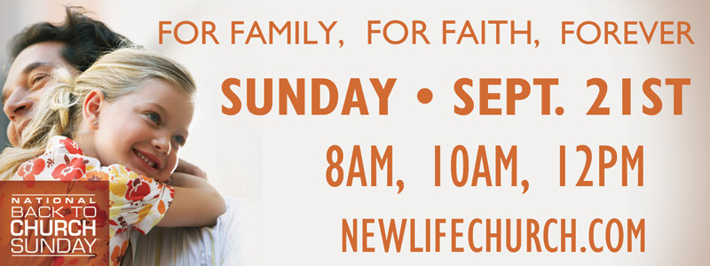 Banners, Back To Church Sunday, Family Faith Hug 3 x 8, 3' x 8'