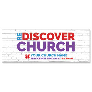 Brick Rediscover Church - 3x8 ImpactBanners