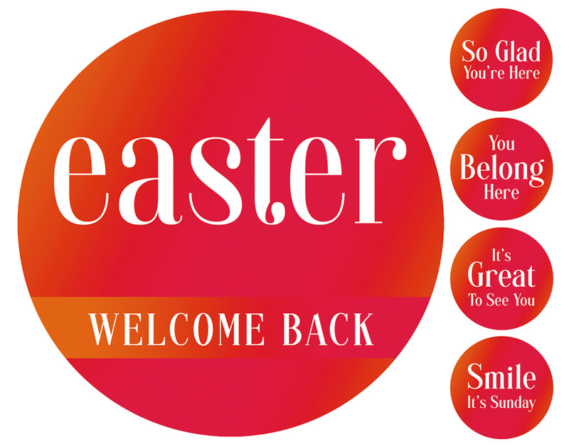 Handheld Signs, Easter, Easter Welcome Back Set, 21 Circle