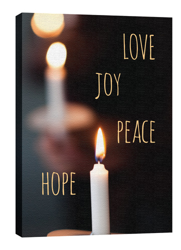 Wall Art, Christmas, Candle Advent Words, 24 x 36