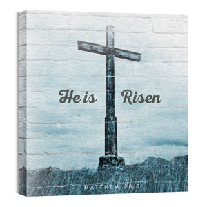 Mod He Is Risen Cross 24 x 24 Canvas Prints