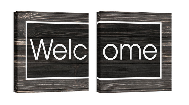 Wall Art, Welcome, Mod Welcome Pair 4, 24 x 24