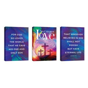No Greater Love Triptych 24in x 36in Canvas Prints