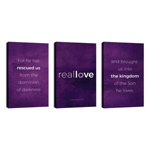 Real Love Crown Triptych 30in x 50in Canvas Prints