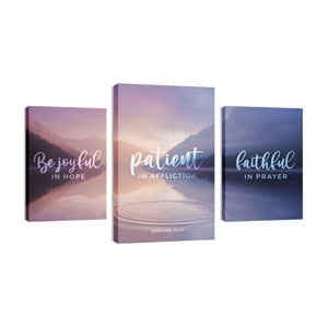 Romans 12:12 Triptych 30in x 50in Canvas Prints