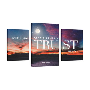 Psalm 56:3 Triptych 30in x 50in Canvas Prints