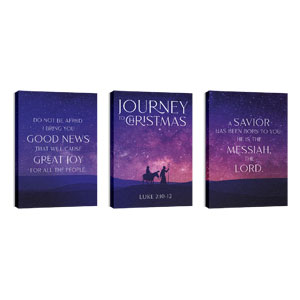 Journey to Christmas Triptych 24in x 36in Canvas Prints