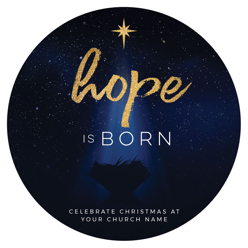InviteCards, Christmas, Christmas Star Hope is Born, 4 Circle