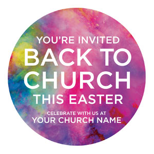 Back to Church Easter Circle InviteCards 