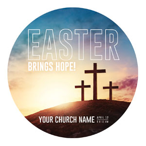 Easter Hope Outline Circle InviteCards 