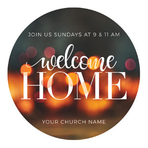Welcome Home Lights Circle InviteCards 