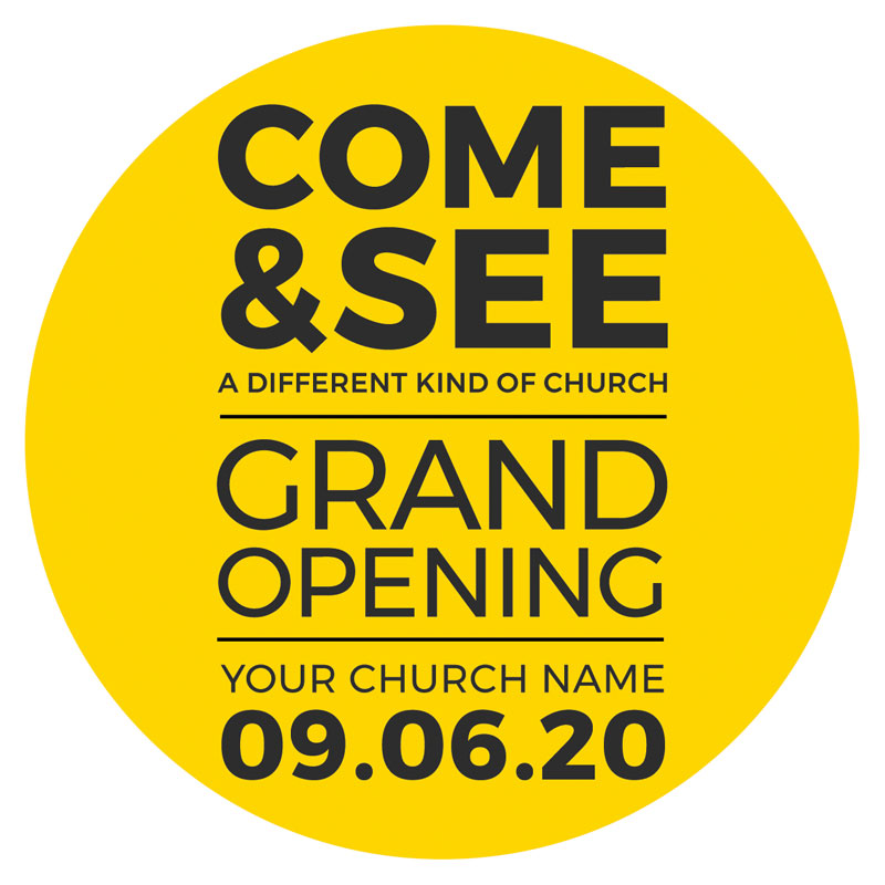 InviteCards, Events, Yellow Grand Opening, 4 Circle