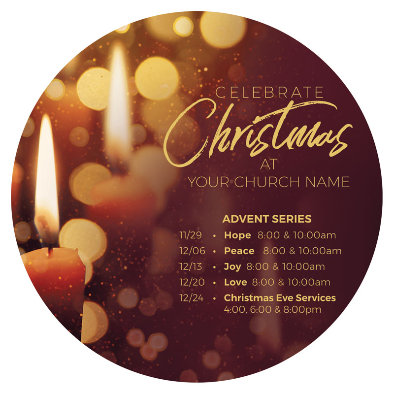 InviteCards, Christmas, Celebrate Christmas Candles, 4 Circle