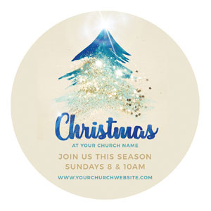 Christmas Sparkle Tree Circle InviteCards 