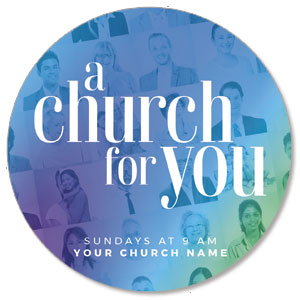 Church For You Color Wash Circle InviteCards 