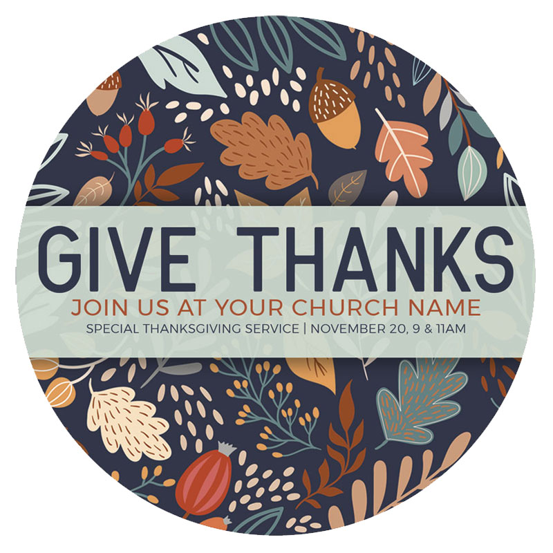 InviteCards, Fall - General, Autumn Give Thanks, 4 Circle