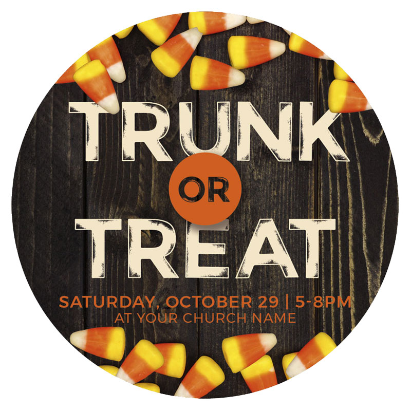 InviteCards, Fall - General, Trunk Or Treat Candy Corn, 4 Circle
