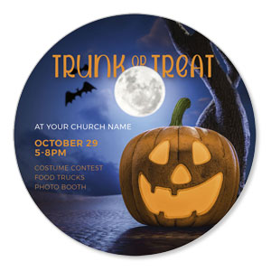 Trunk Or Treat Pumpkin Circle InviteCards 