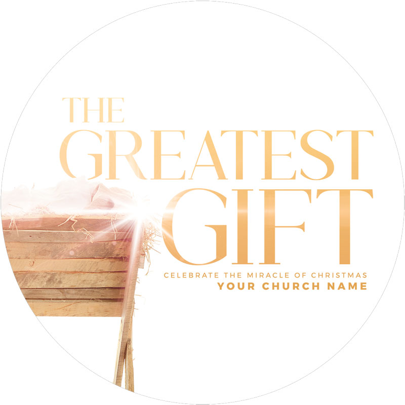 InviteCards, Christmas, Greatest Gift Nativity, 4 Circle