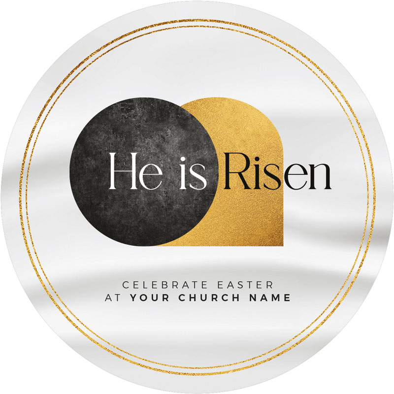 InviteCards, Easter, He Is Risen Gold, 4 Circle