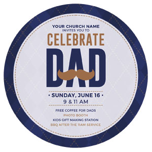 Celebrate Dad Mustache Circle InviteCards 