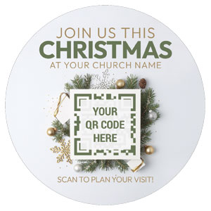 Christmas QR Code Circle InviteCards 