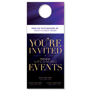 Purple Custom Invite DoorHangers