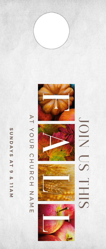 Door Hangers, Fall - General, Fall Squares, Standard size 3.625 x 8.5, with 3 per 8.5 x 11 sheet