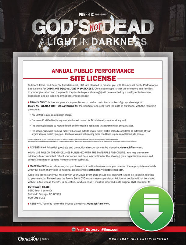 Movie License Packages, GND: A Light In Darkness, 100 - 1,000 people  (Standard)