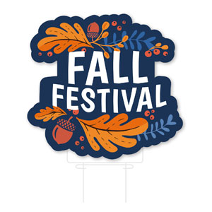 Fall Festival Invited Die Cut Yard Sign