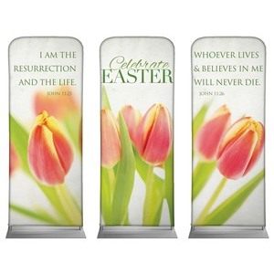 Tulips Triptych 2'7" x 6'7" Sleeve Banners