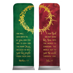 Wreath and Thorn Crown 2' x 6' Sleeve Banner