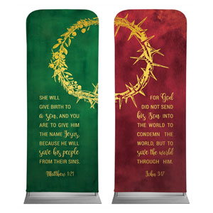 Wreath and Thorn Crown 2'7" x 6'7" Sleeve Banners
