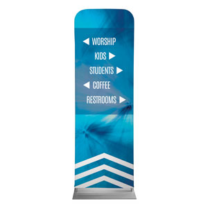 Chevron Welcome Blue Directional 2' x 6' Sleeve Banner