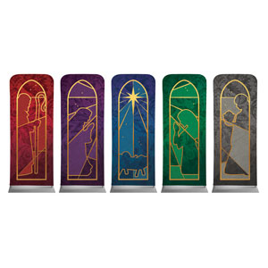 Jewel Tone Nativity Set 2'7" x 6'7" Sleeve Banners